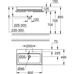 Grohe Aufsatzwaschbecken Cube Keramik 80 Cm Alpinweiß Hahnloch Überl. PureGuard -Badezimmerprodukte Geschäft 778996 4520 3