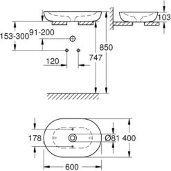 Grohe Aufsatzwaschbecken Essence 60 Cm Alpinweiß Hahnloch Überlauf PureGuard 7 Grohe Aufsatzwaschbecken Essence 60 Cm Alpinweiß Hahnloch Überlauf PureGuard -Badezimmerprodukte Geschäft 779016 4520 3