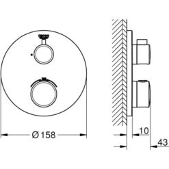 Grohe Thermostat-Brausebatterie Grohtherm Chrom -Badezimmerprodukte Geschäft 792982 4520 2