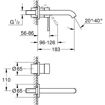 Grohe 2-Loch-Waschtischbatterie Essence Hard Graphite Gebürstet 4 Grohe 2-Loch-Waschtischbatterie Essence Hard Graphite Gebürstet – Bild 2