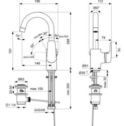 Ideal Standard Waschtischarmatur Ceraflex Mit Hohem Auslauf Chrom -Badezimmerprodukte Geschäft 824799 3049 7