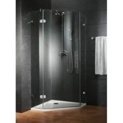 Schulte Fünfeckdusche Davita 4-teilig Echtglas Chrom -Badezimmerprodukte Geschäft 883064 4081 1