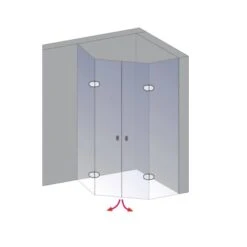 Schulte Fünfeckdusche Davita 4-teilig Echtglas Chrom -Badezimmerprodukte Geschäft 883064 4081 3