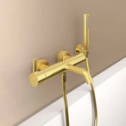 Ideal Standard Handbrause Idealrain Atelier Stick Gold Metall -Badezimmerprodukte Geschäft 887295 3049 3