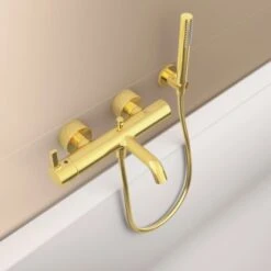 Ideal Standard Handbrause Idealrain Atelier Stick Gold Metall -Badezimmerprodukte Geschäft 887295 3049 4