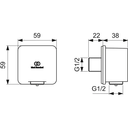 Ideal Standard Brauseschlauchanschluss Idealrain Atelier Grey Eckig Aufputz 8 Ideal Standard Brauseschlauchanschluss Idealrain Atelier Grey Eckig Aufputz – Bild 6