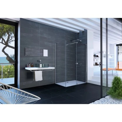 Hüppe Duschabtrennung Xtensa 4-Eck SW Maßanf. Silberhochglanz Klar 200 X 89,5 Cm 3 Hüppe Duschabtrennung Xtensa 4-Eck SW Maßanf. Silberhochglanz Klar 200 X 89,5 Cm