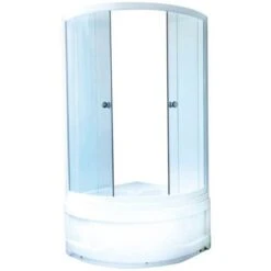 Sanotechnik Rundduschen-Set Mit Hoher Brausetasse 190 Cm X 90 Cm X 90 Cm Weiß