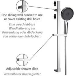 Wenko Brauseset Softwater Chrom -Badezimmerprodukte Geschäft 903252 1068 03