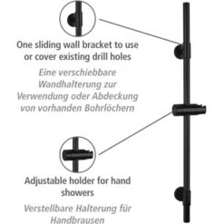 Wenko Duschstange Basic Schwarz -Badezimmerprodukte Geschäft 903260 1068 02