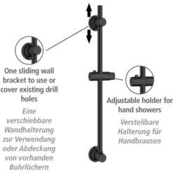 Wenko Duschstange Schwarz Befestigen Ohne Bohren -Badezimmerprodukte Geschäft 903403 1068 02