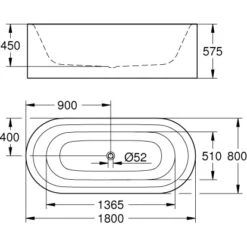 Grohe Badewanne Essence 180 Cm X 80 Cm Freistehend OÜ -Badezimmerprodukte Geschäft 932029 4520 3