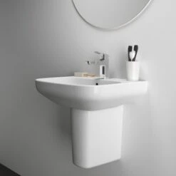 Ideal Standard Waschtisch I.life A 55x44 Cm 1 Hahnloch Mit Überlauf Weiß -Badezimmerprodukte Geschäft 9802893 3049 6