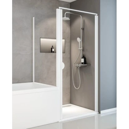 Schulte Sunny Drehtür Mit Verkürzter Seitenwand Echtglas Klar Alpinweiß 8 Schulte Sunny Drehtür Mit Verkürzter Seitenwand Echtglas Klar Alpinweiß – Bild 6